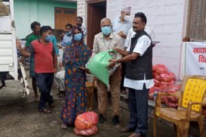 8. Food Materials Distribution jointly by OVN and Ward Office during Pandemic in Rohini rural municipality, ward No-2